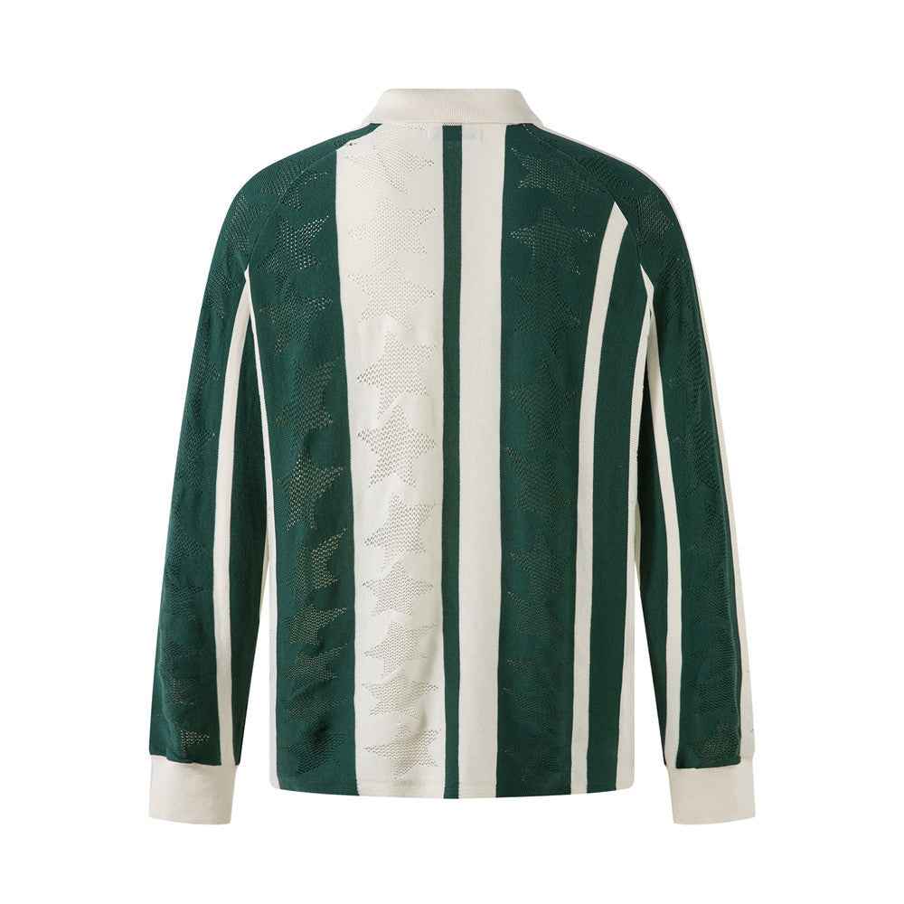 Elevated Colorful Striped Collar Casual Knit Cardigan