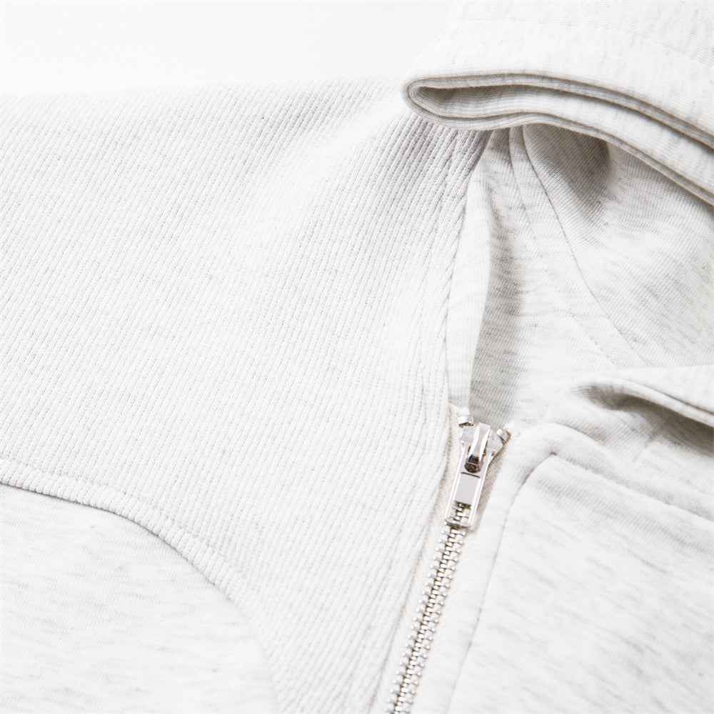 Fashionable Irregular Zip Up Hooded Sweatshirt