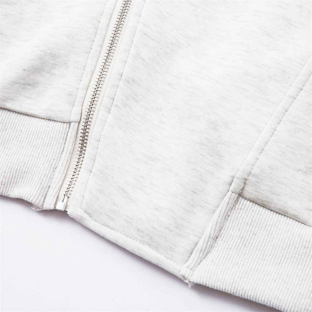 Fashionable Irregular Zip Up Hooded Sweatshirt