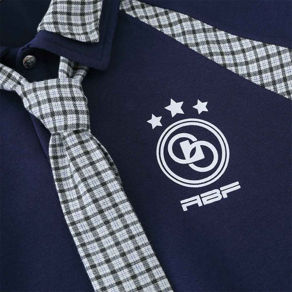 Streetwear Long Sleeve Polo Collar With Tie Sweatshirt