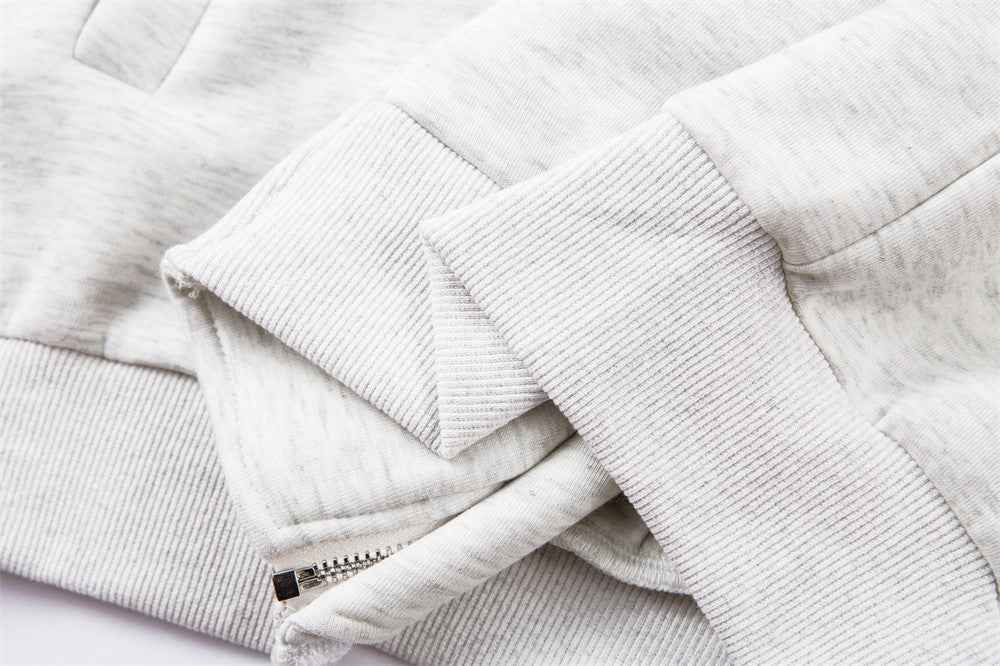 Fashionable Irregular Zip Up Hooded Sweatshirt