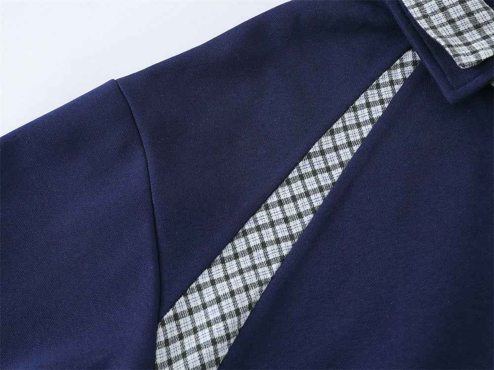 Streetwear Long Sleeve Polo Collar With Tie Sweatshirt