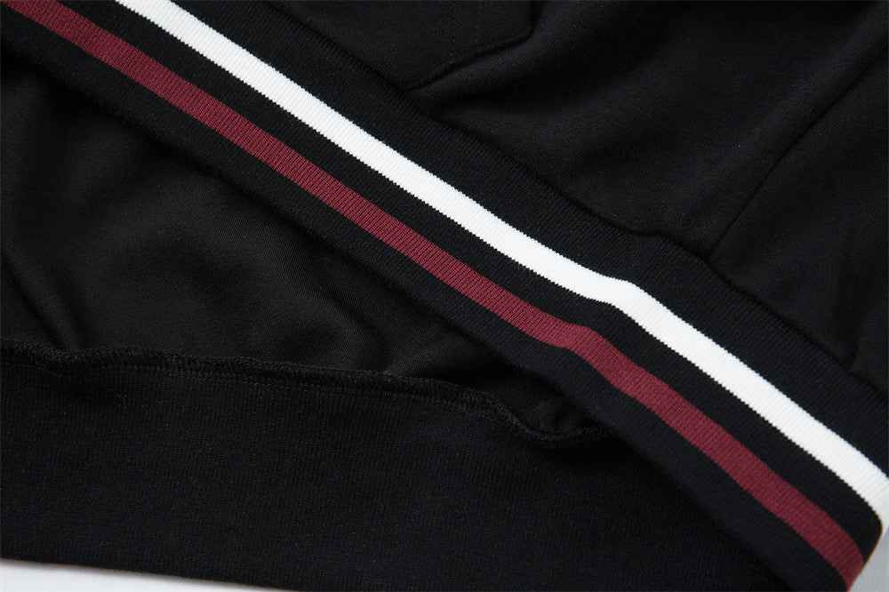 Stylish Color Block Letter Print Zip-Up Sweatshirt