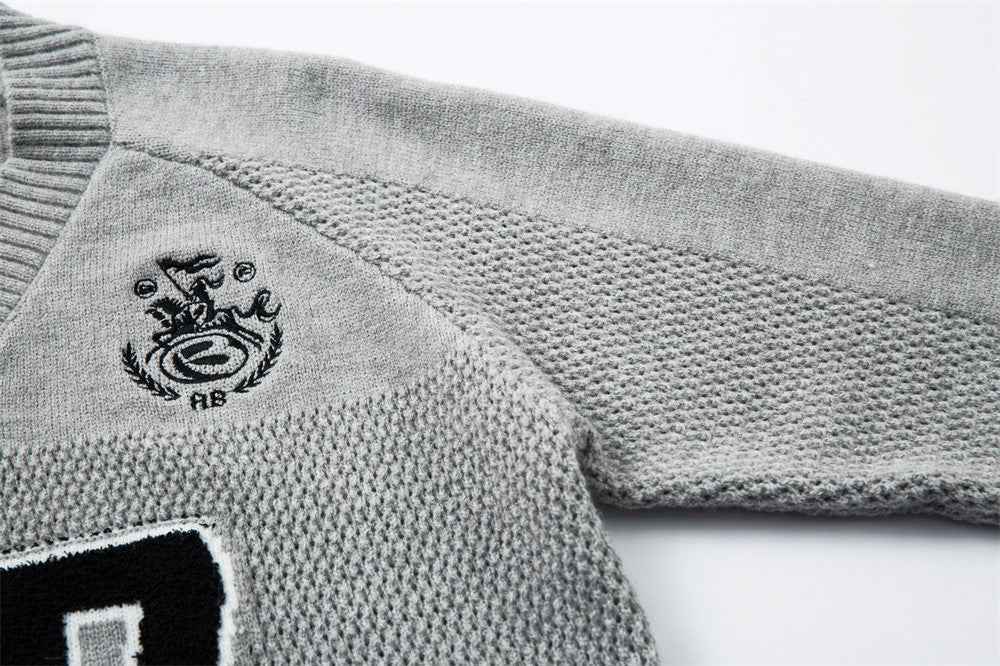 Y2K Cozy Versatile V-Neck Knit Sport Sweater