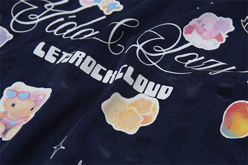 Trendy Cartoon Print V-Neck Long Sleeve T-Shirt