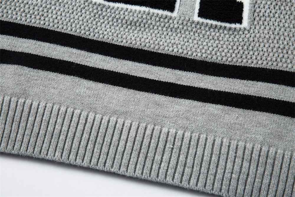 Y2K Cozy Versatile V-Neck Knit Sport Sweater