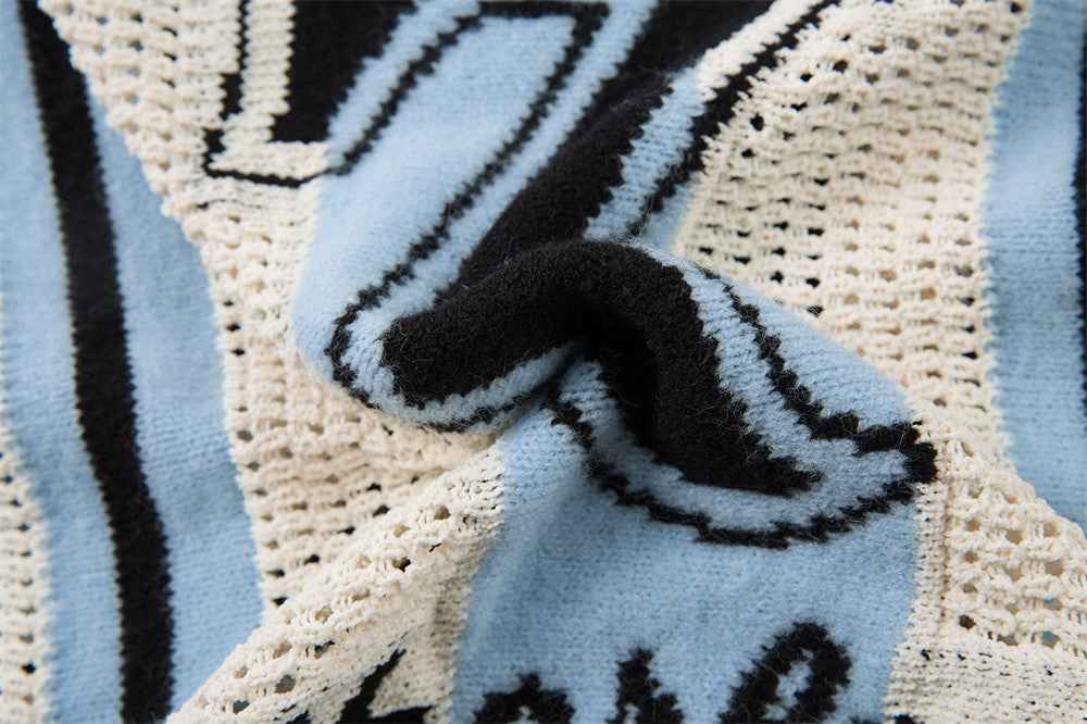 Y2K Stylish Loose Knit Casual Sport Sweater