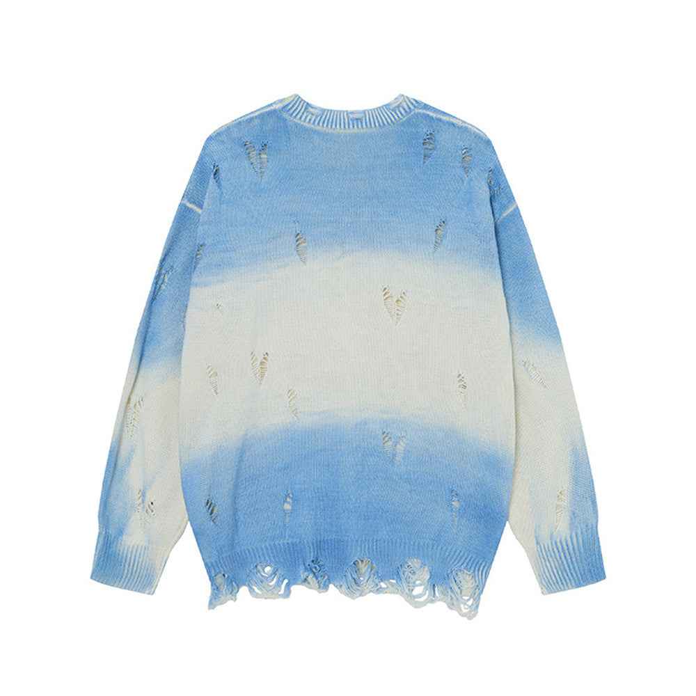 Y2K Vibrant Tie-Dye Oversized Lazy Knit Sweater
