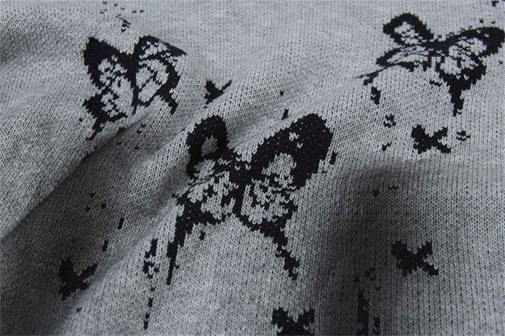 Effortless Ink Splatter Butterfly Long Sleeve Sweater