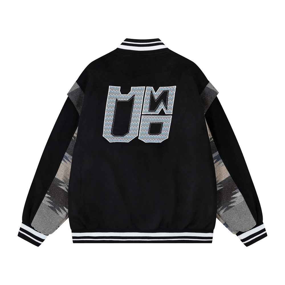 Y2K Elevated Color Block Baseball Varsity Jacket