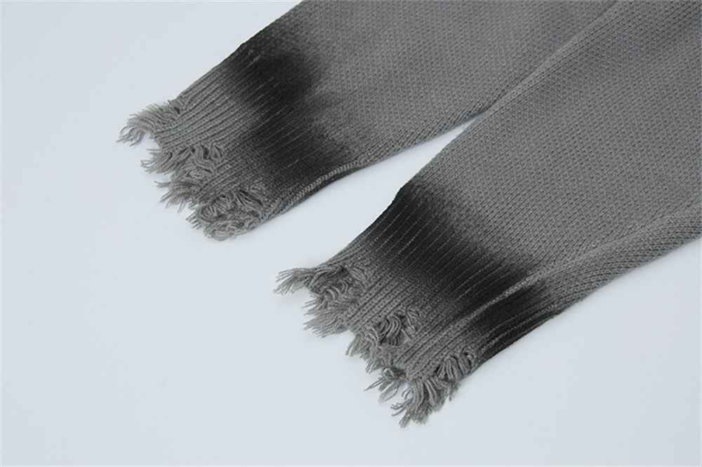 Punk Cross Destroyed Loose Knit Cardigan