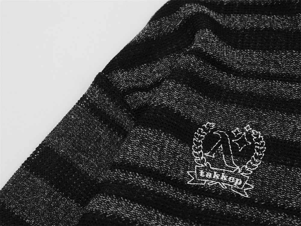 Streetwear Striped Long Sleeve V-Neck Casual Sweater
