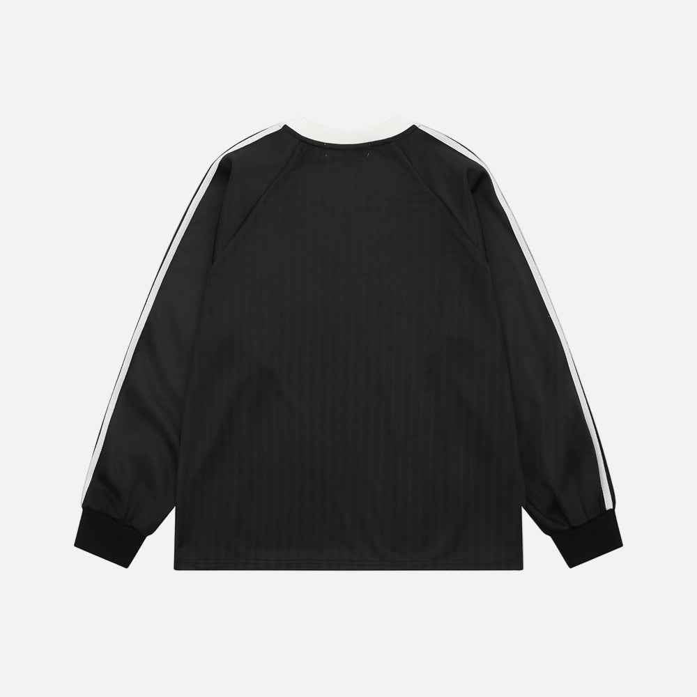 Retro Stylish Loose V-Neck Long Sleeve Sport T-Shirt