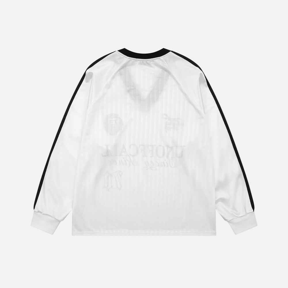 Retro Stylish Loose V-Neck Long Sleeve Sport T-Shirt