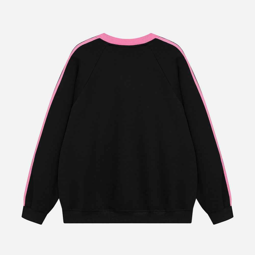Stylish Letter Print V-Neck Long Sleeve T-Shirt