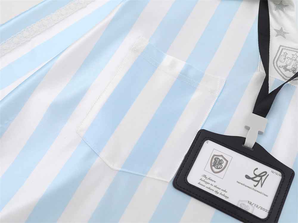 Stylish Striped Loose Fit V-Neck Long-Sleeve T-Shirt