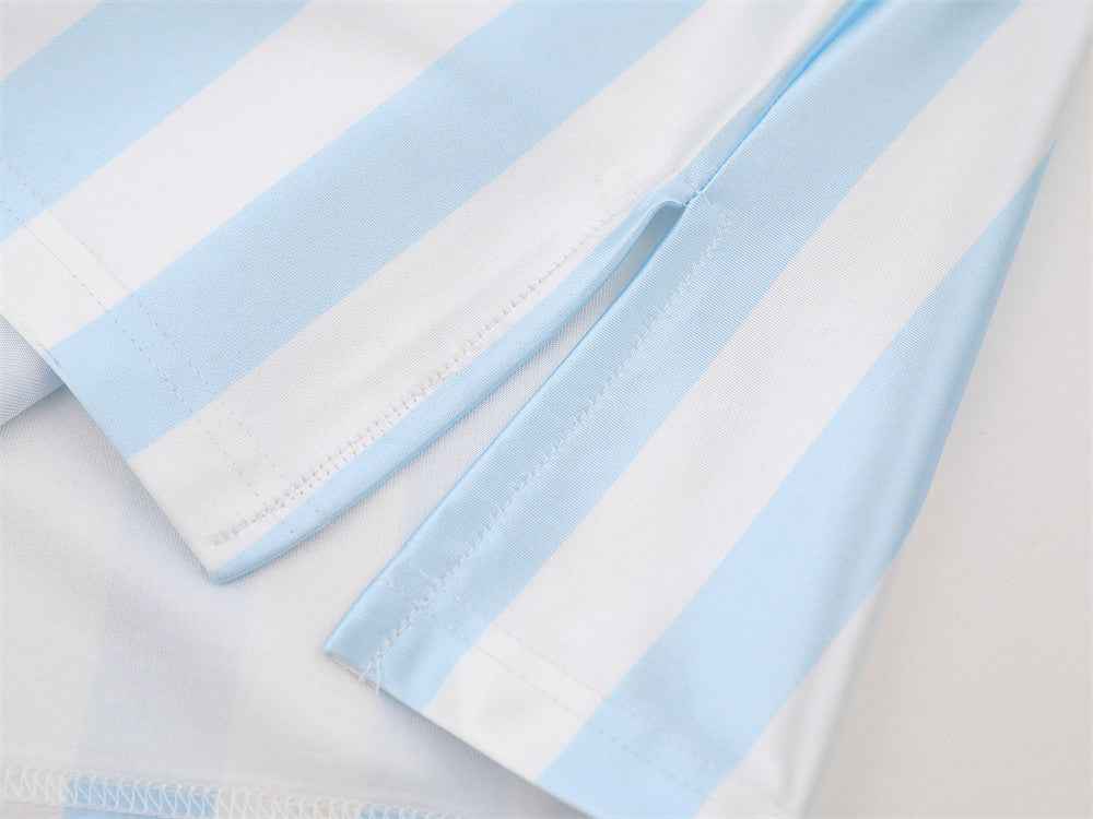 Stylish Striped Loose Fit V-Neck Long-Sleeve T-Shirt