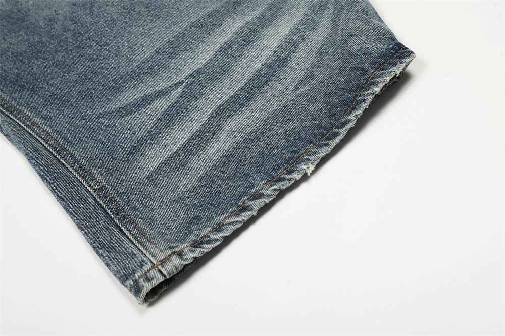 Premium Streetwear Distressed Denim Wide Leg Jeans