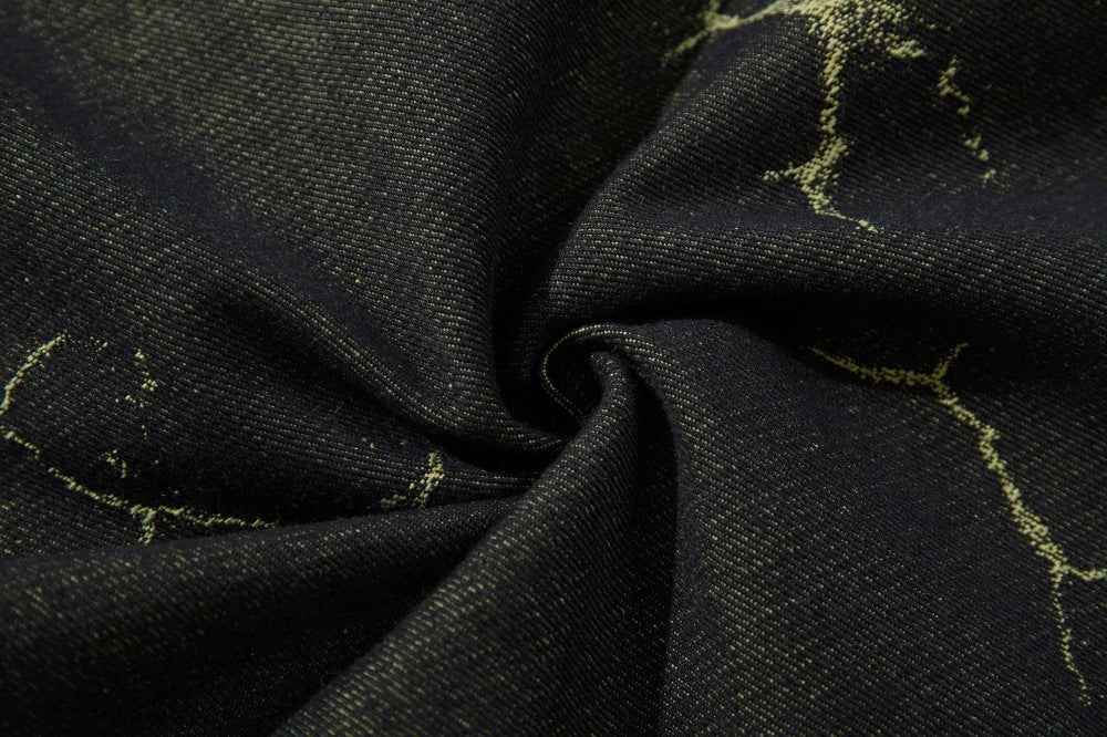 Lightning Cracked Pocket Workwear Wide Leg Jeans