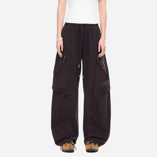 Streetwear Distressed Wide Leg Workwear Cargo Pants