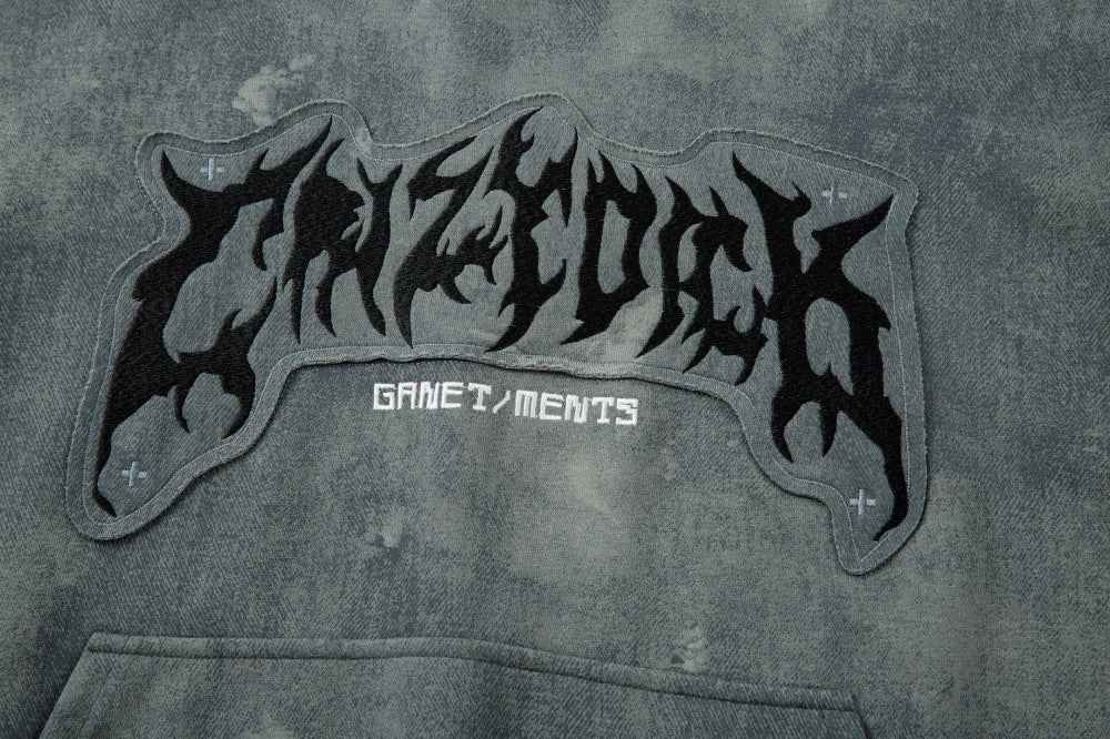 Streetwear Gothic Oversized Front Pocket Tie-Dye Hoodie
