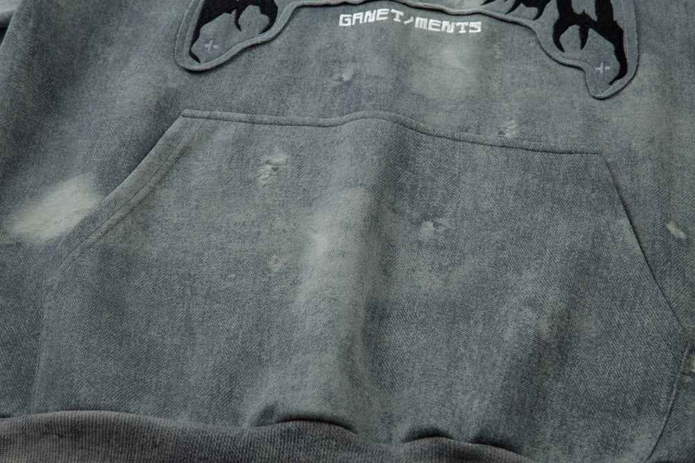 Streetwear Gothic Oversized Front Pocket Tie-Dye Hoodie
