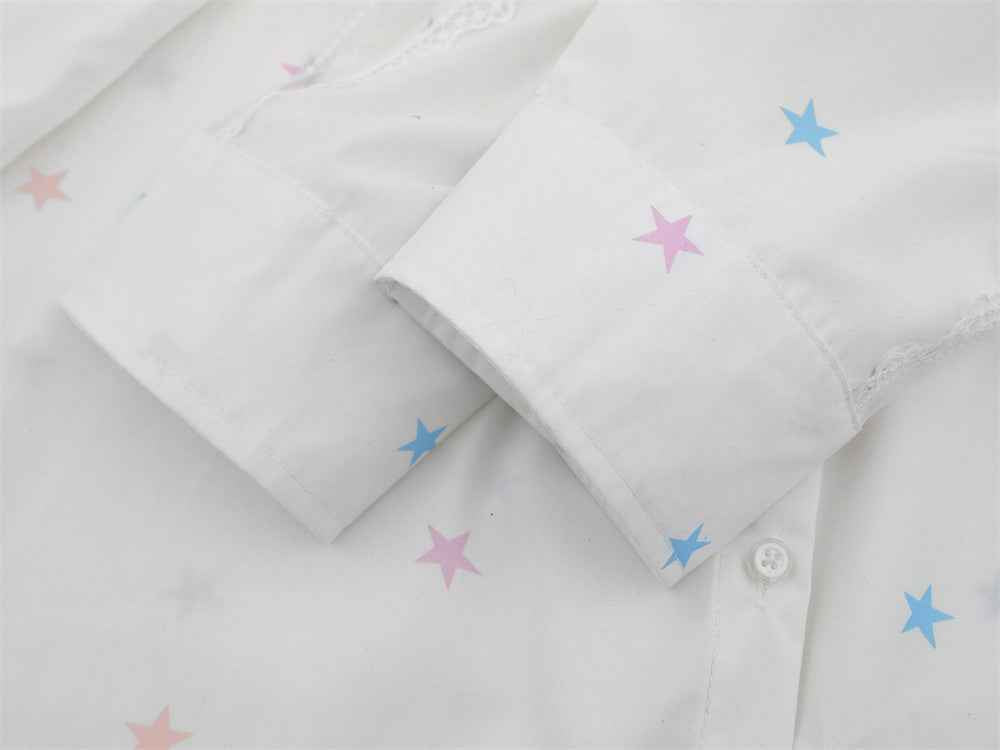 Y2K Spring Starry Sky Long Sleeve Casual Shirt