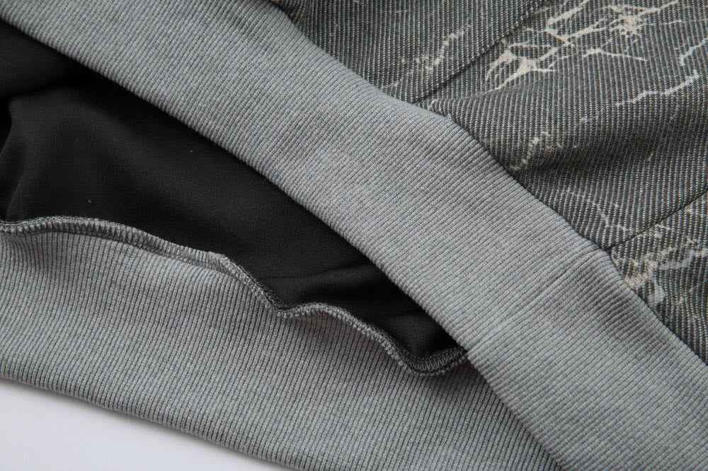 Gothic Punk Distressed Loose Fit Front Pocket Hoodie