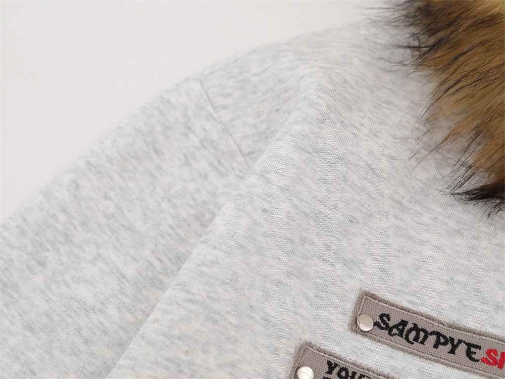 Stylish Oversized Detachable Faux Fur Hooded Sweatshirt