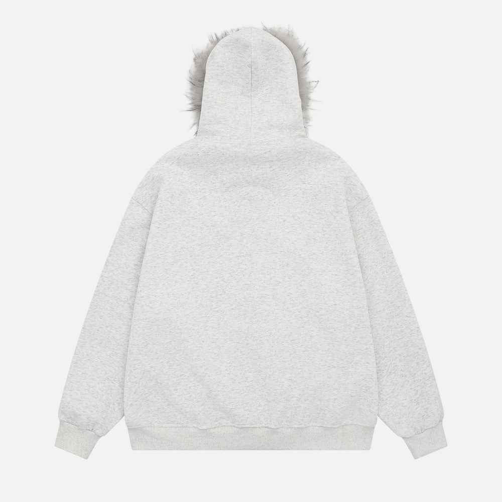 Streetwear Y2K Oversized Faux Fur Hooded Sweatshirt
