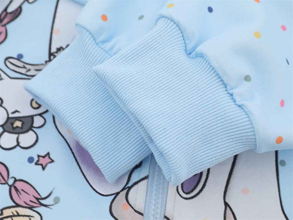 Cozy Retro Anime Girl Print Hooded Sweatshirt