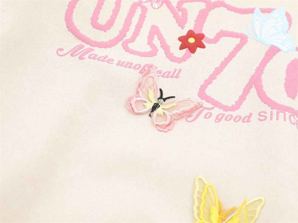 Y2K Butterfly Print Bloom Embroidered Casual Jacket