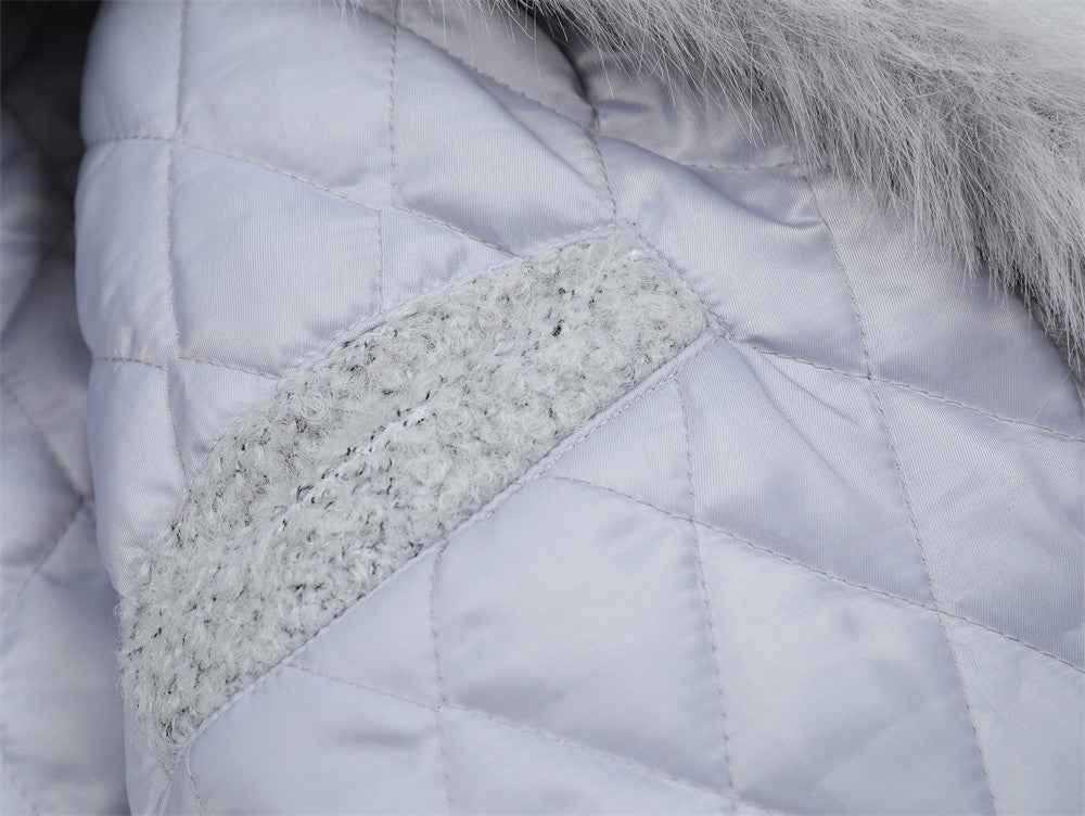 Stylish Tapered Thick High Neck Cotton Fur Jacket