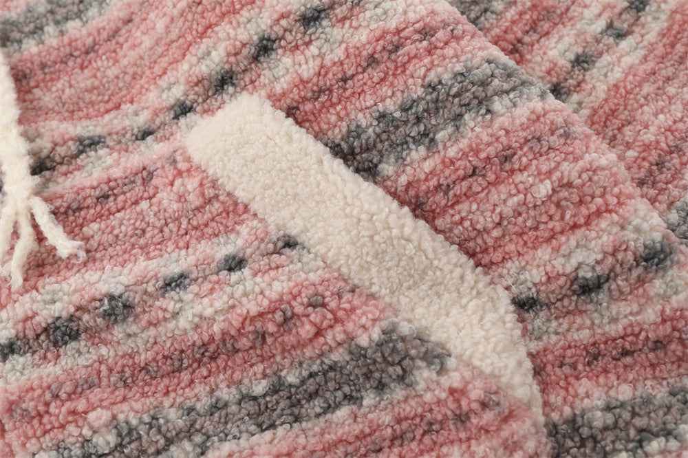 Soft Striped Winter Cartoon Rabbit Hooded Sweatshirt
