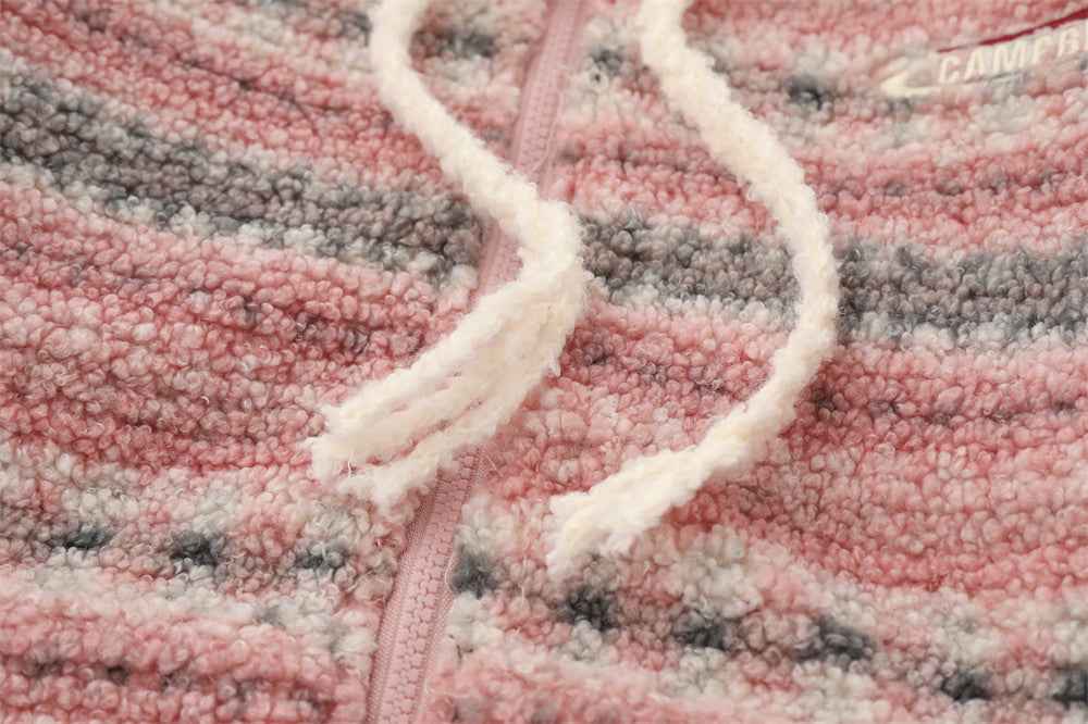 Soft Striped Winter Cartoon Rabbit Hooded Sweatshirt