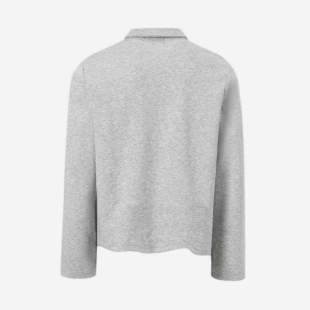 Stylish Gem Buttoned Long Sleeve Polo T-Shirt