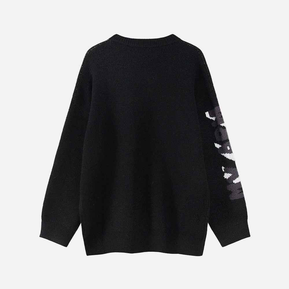Y2K Cozy Cartoon Rabbit Round Neck Sweater
