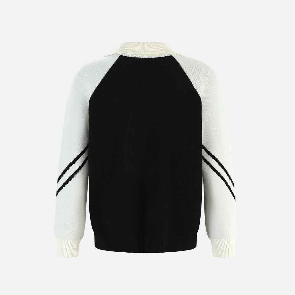 Essential Hip Hop Color Block Knitted Sports Sweater