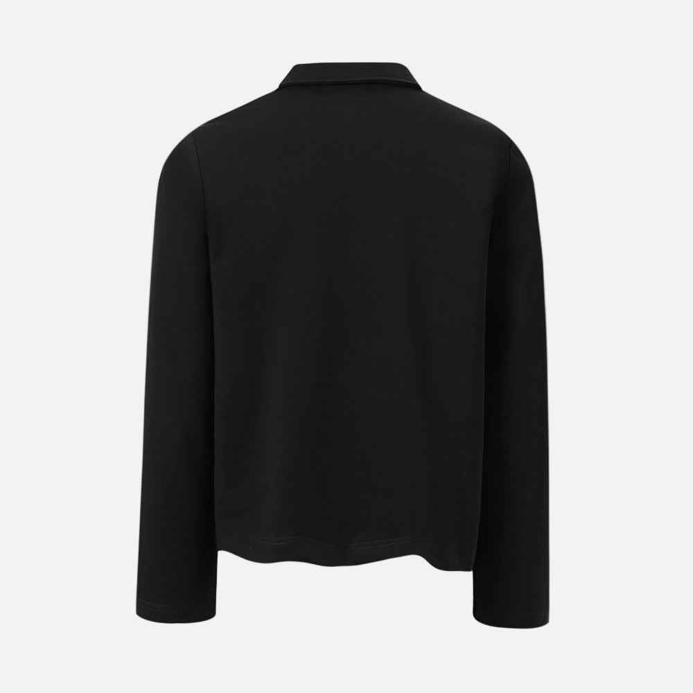 Stylish Gem Buttoned Long Sleeve Polo T-Shirt
