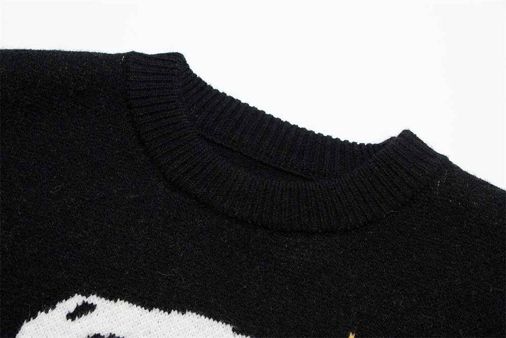 Y2K Cozy Cartoon Rabbit Round Neck Sweater