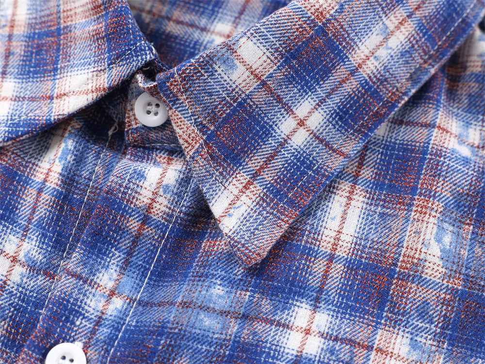 Y2K Men Retro Plaid Long Sleeve Casual Shirt