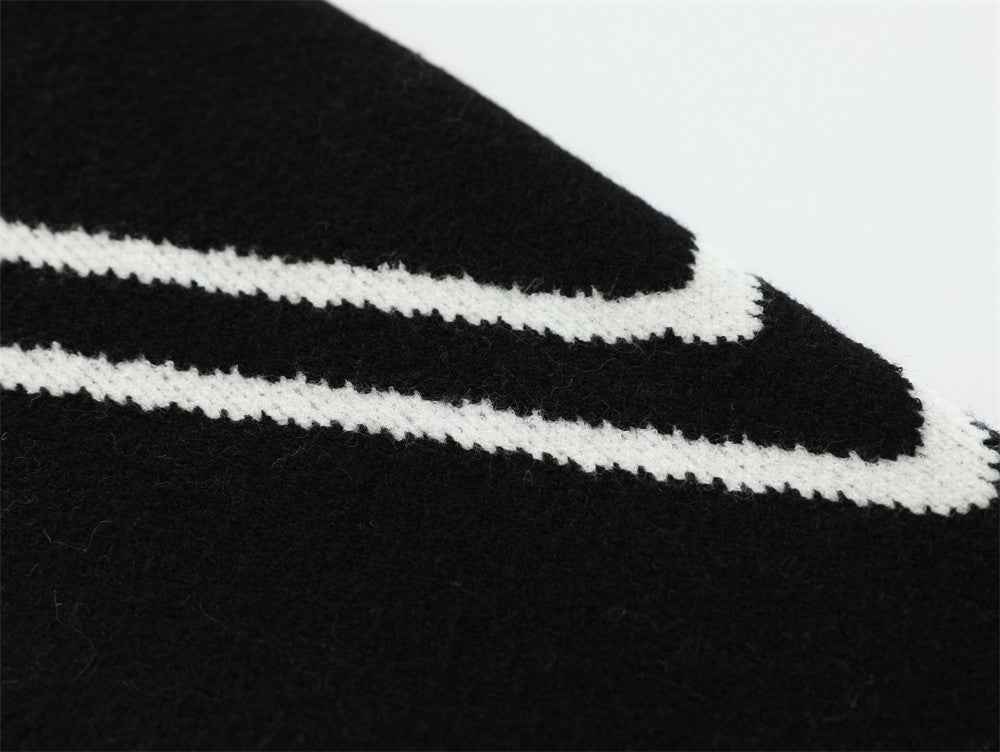 Essential Hip Hop Color Block Knitted Sports Sweater