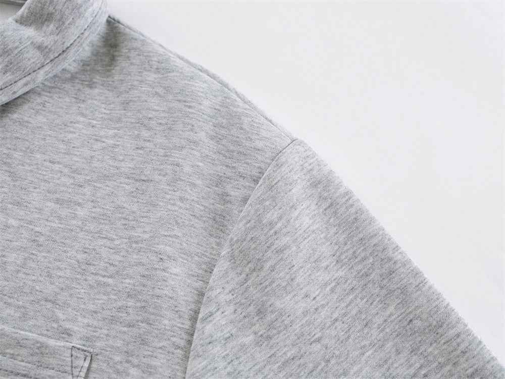 Stylish Gem Buttoned Long Sleeve Polo T-Shirt