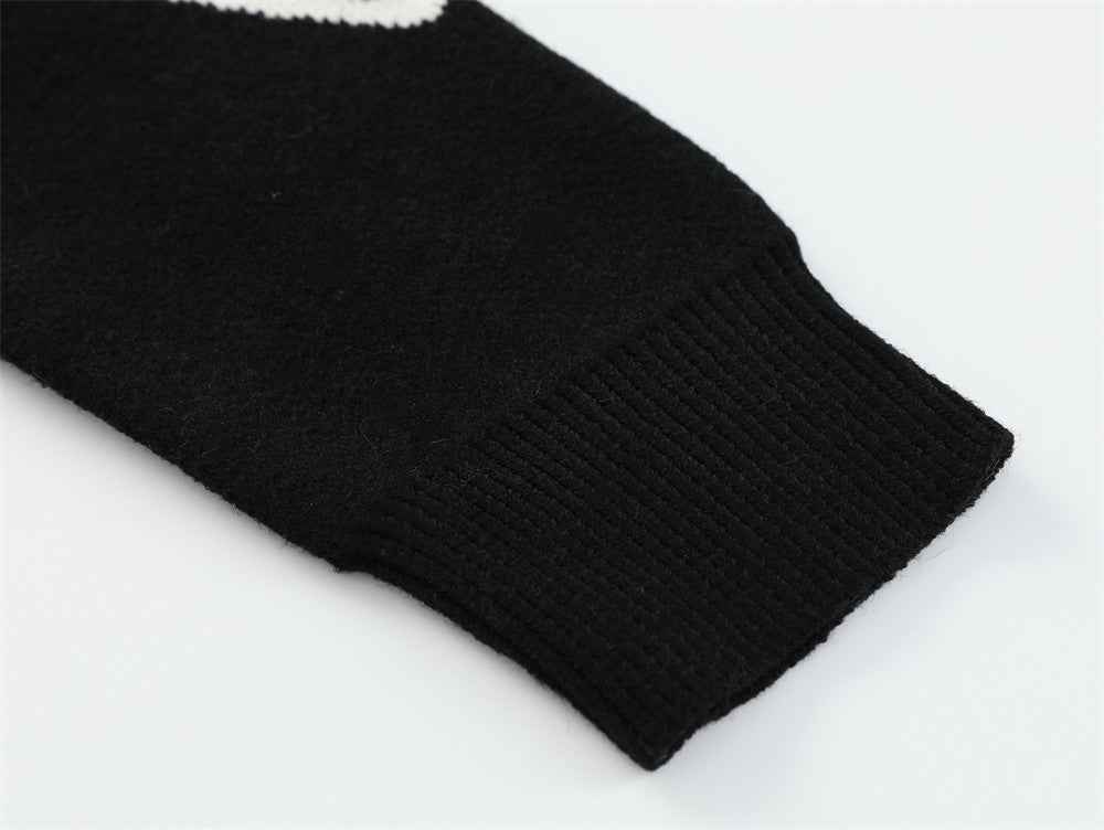 Essential Hip Hop Color Block Knitted Sports Sweater
