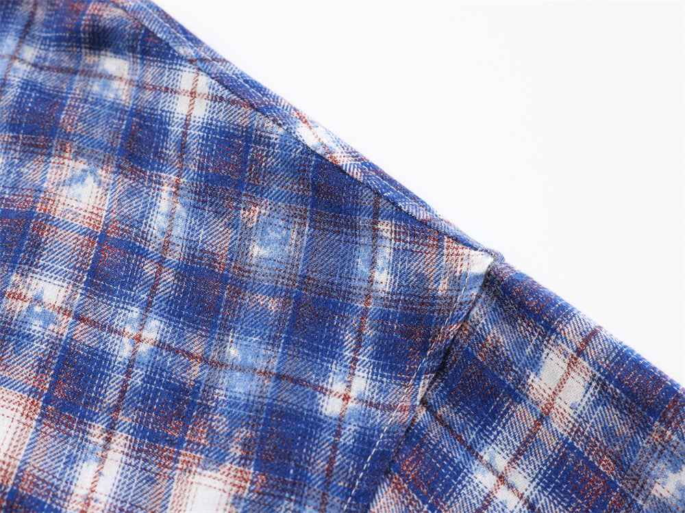 Y2K Men Retro Plaid Long Sleeve Casual Shirt