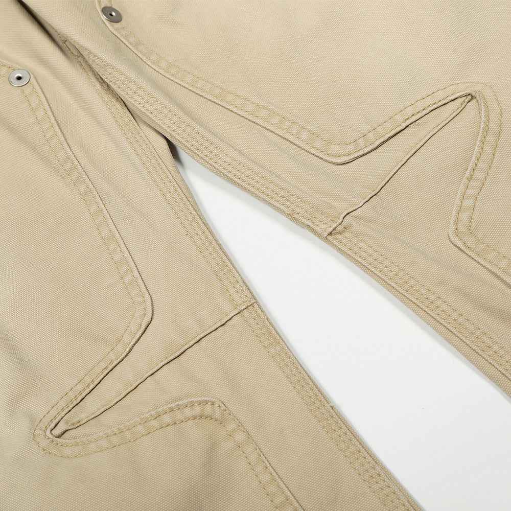 Vintage Distressed Workwear Wide-Leg Cargo Jeans