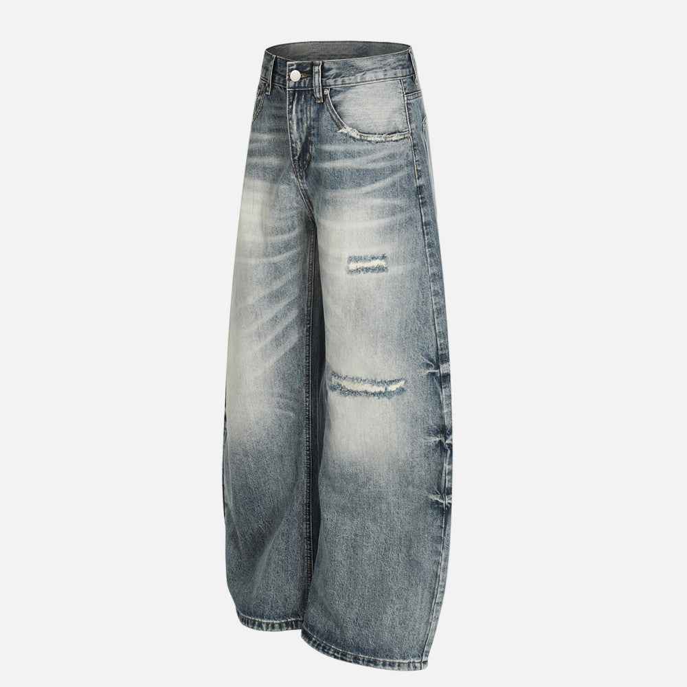 Y2K Punk Hip Hop Distressed Washed Denim Jeans