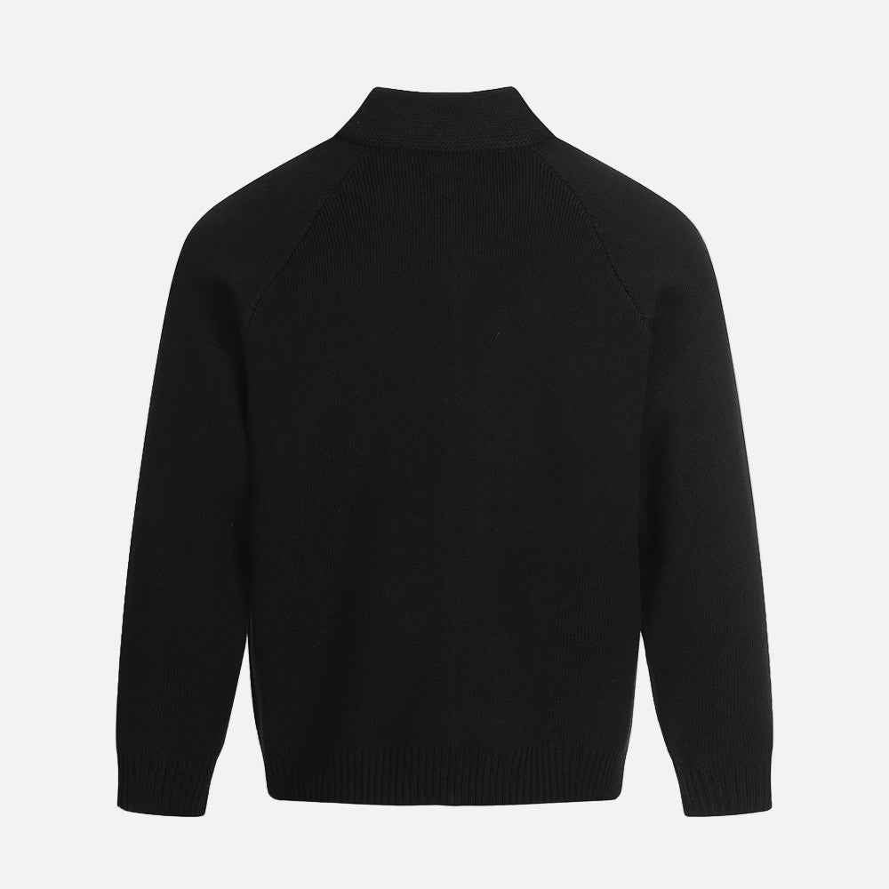 Retro Stylish High Collar Knit Zip-Up Cardigan