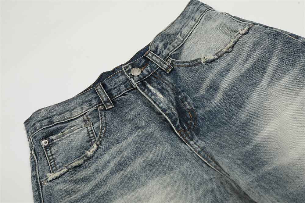 Y2K Punk Hip Hop Distressed Washed Denim Jeans