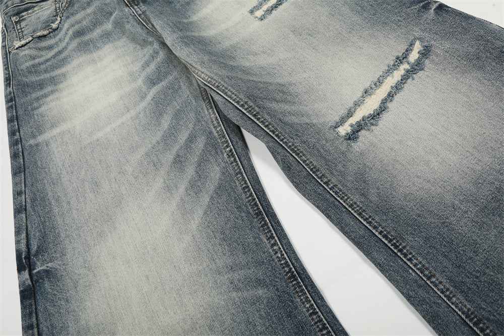 Y2K Punk Hip Hop Distressed Washed Denim Jeans
